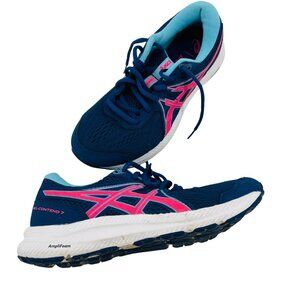 Asics Gel-Contend 7 Womens Running Shoes Size 8 Blue & Pink